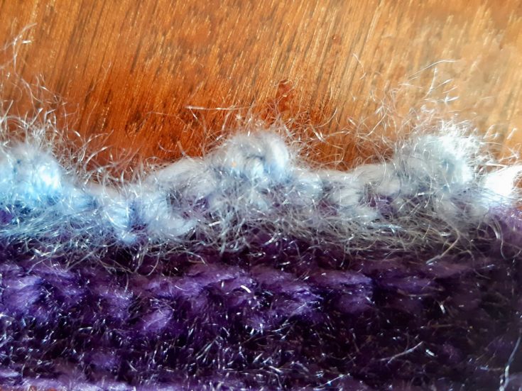 Picot edging on a yarn crochet.