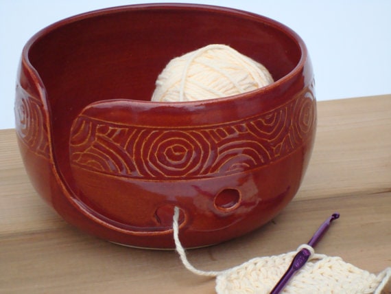 red yarn bowl
